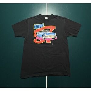 Vintage 90s Class Of 1957 Classic Car T-Shirt Men Medium Chevrolet Chevy Bel Air